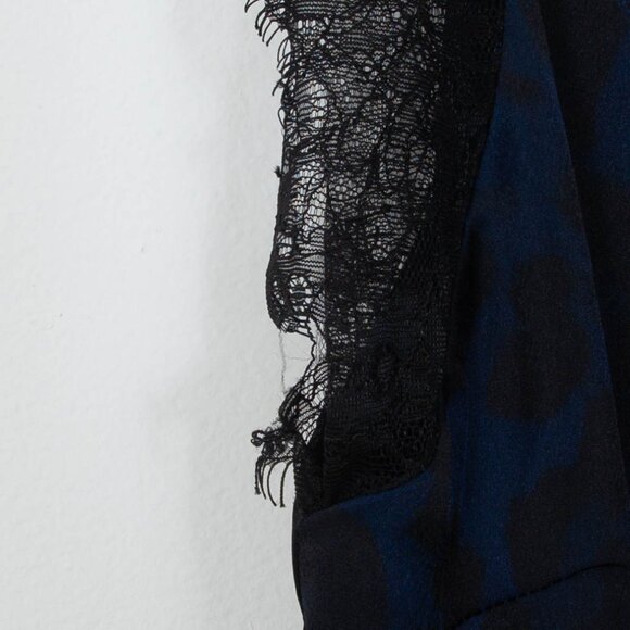 Zara W&B Collection Leopard Satin Lace Trim Sheath Mini Dress Womens Size Medium - Picture 4 of 8